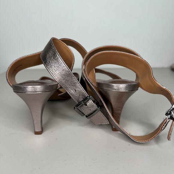 J. Renee Metallic Ankle Wrap Soncino Heels Size 10.5 W - Picture 5 of 8